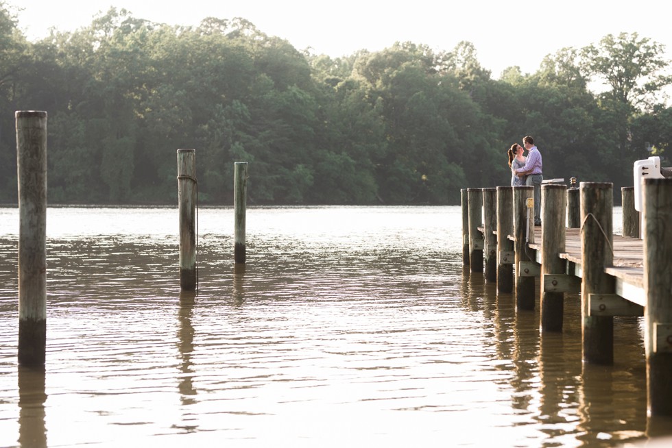 Engagement photos on the docks in Annapolis