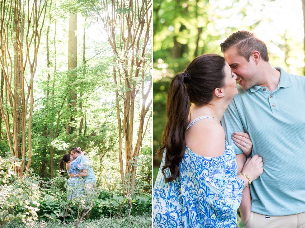 Sunset engagement in the park near Annapolis