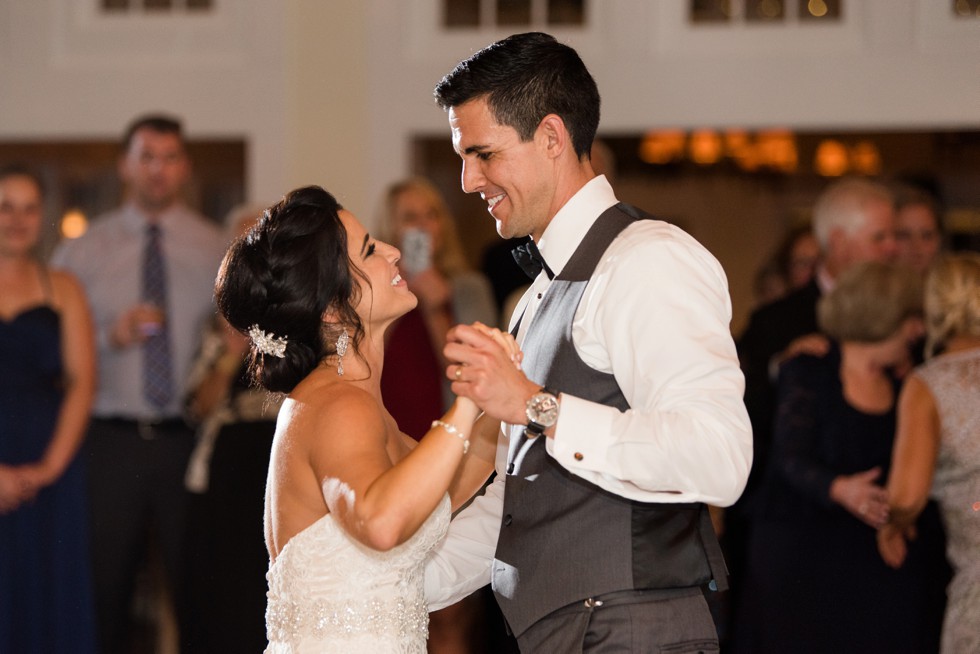 Bride and groom spinning into their first dance in the Tavern Ballroom