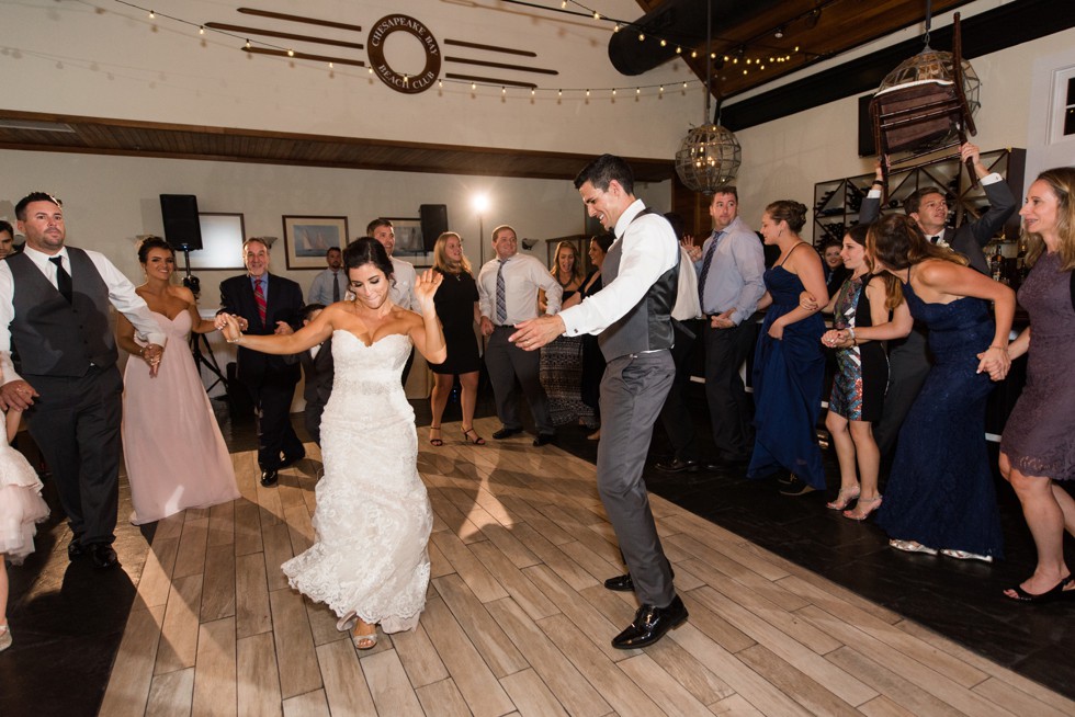 Tavern ballroom Reception dancing at The Chesapeake Bay Beach Club with DJ District Remix