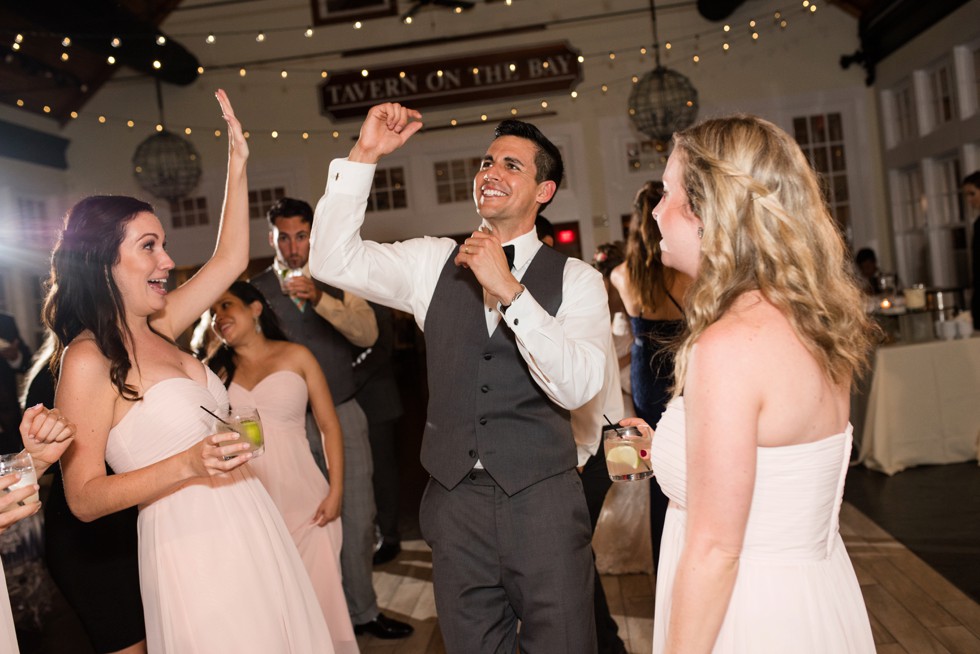 Tavern ballroom Reception dancing at The Chesapeake Bay Beach Club with DJ District Remix