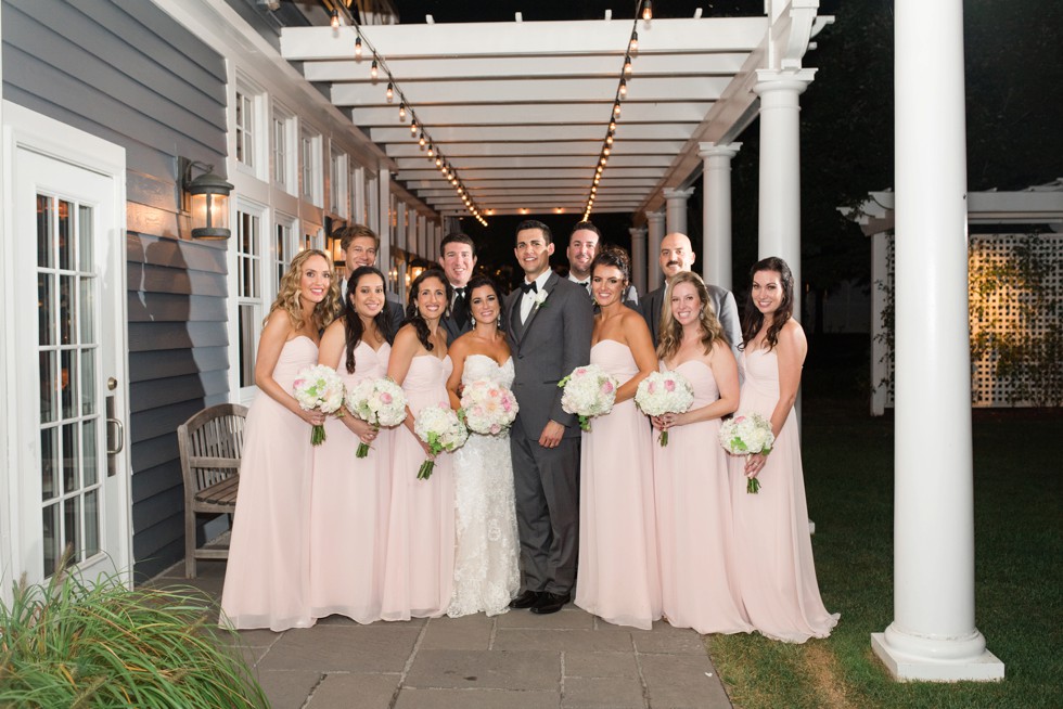 Nighttime Wedding party photo Tavern ballroom at The Chesapeake Bay Beach Club