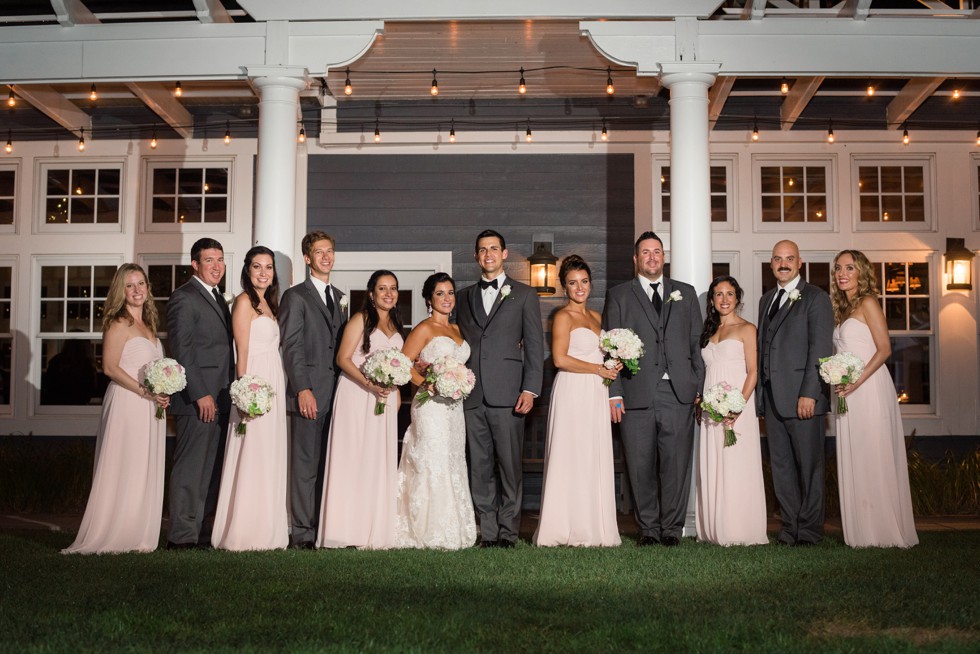 Nighttime Wedding party photo Tavern ballroom at The Chesapeake Bay Beach Club