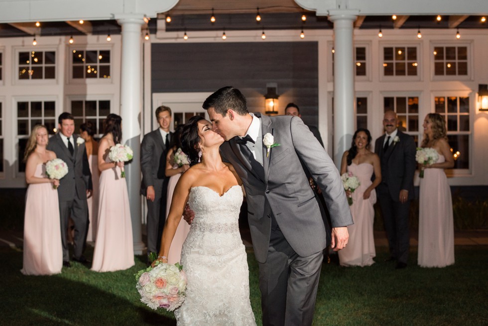 Nighttime Wedding party photo Tavern ballroom at The Chesapeake Bay Beach Club