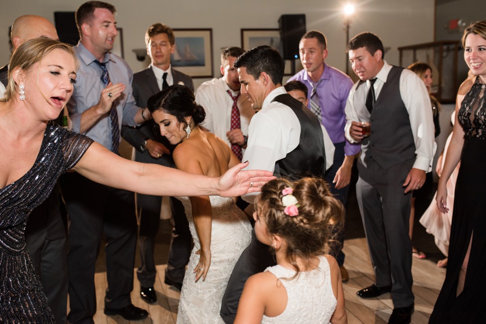 couples dancing at the Chesapeake Bay Beach Club reception with District Remix DJ's