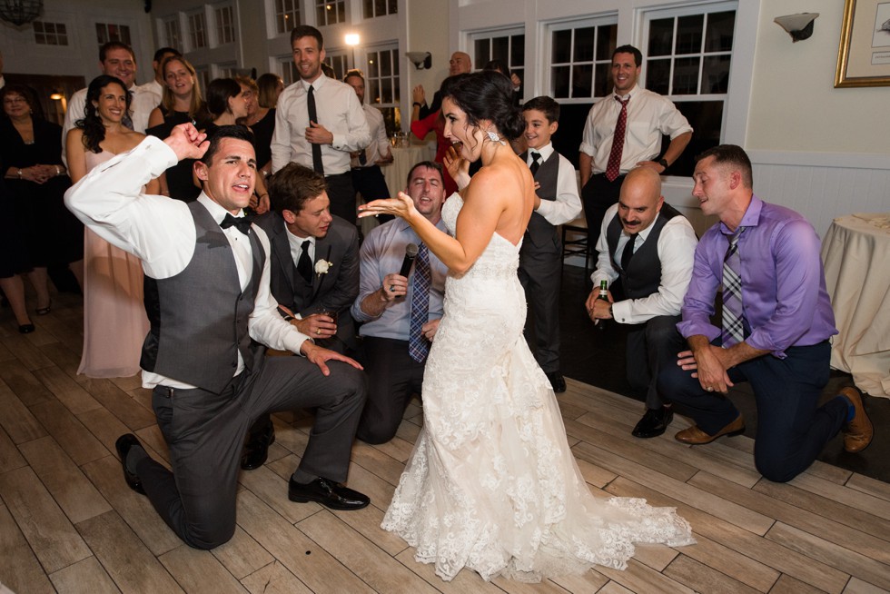 US Navy serenading the bride on the dance floor