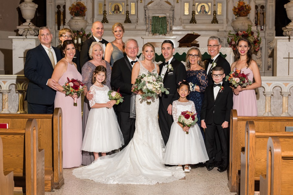 Atlantic City NJ wedding family portraits at St Nicholas of Tolentine