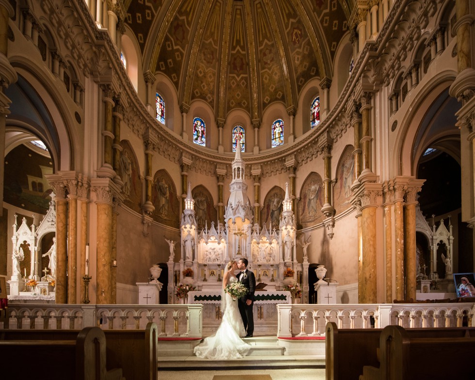 Atlantic City NJ wedding portraits at St Nicholas of Tolentine