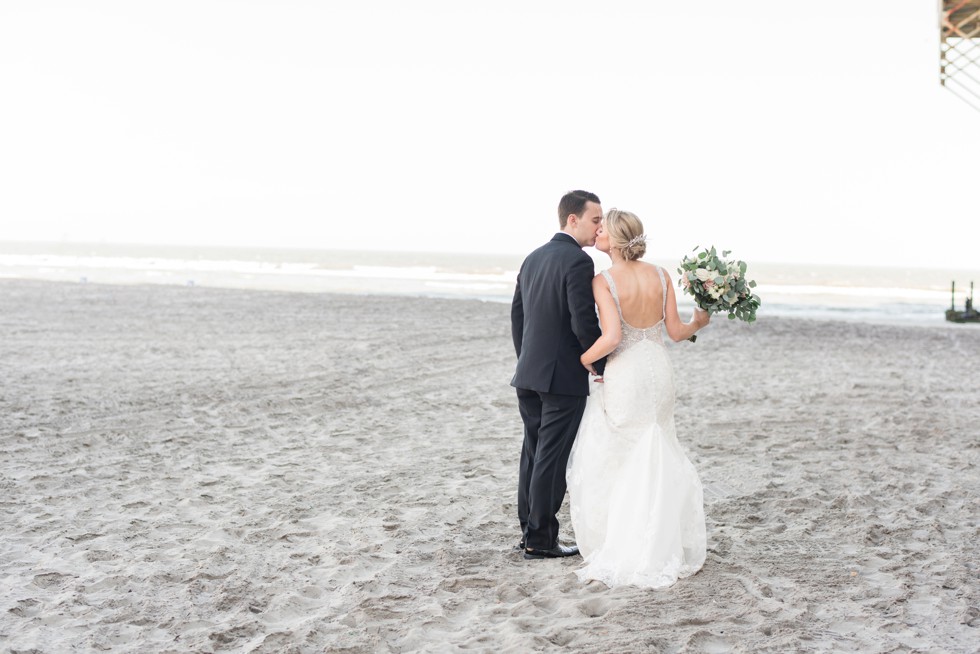 Bride and groom at Atlantic City beach at One Atlantic Events