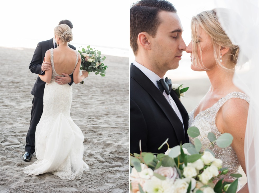 Bride and groom at Atlantic City beach at One Atlantic Events