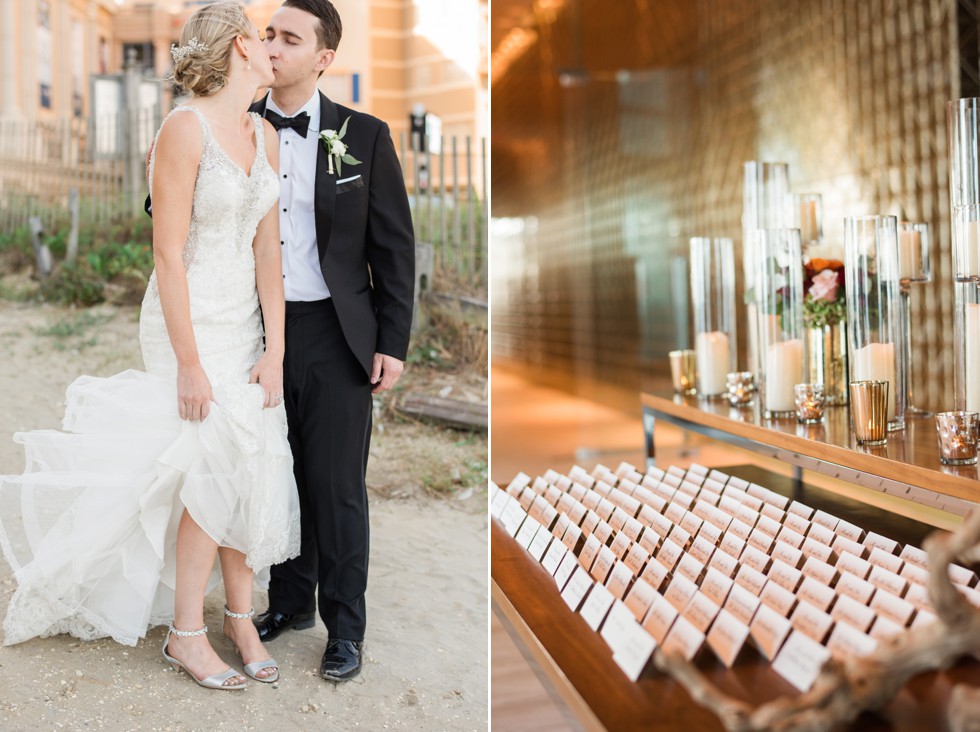 Bride and groom kissing in the elevator at One Atlantic Events