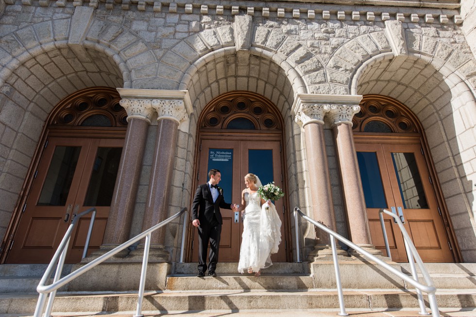 Atlantic City NJ wedding portraits at St Nicholas of Tolentine