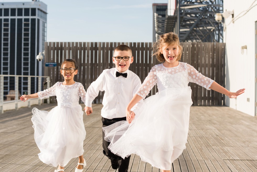 kids running on the ceremony platform at One Atlantic NJ