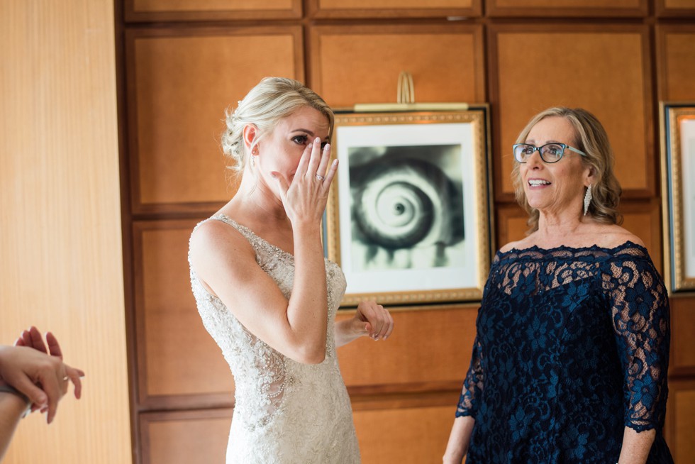 Bride getting in her Allure Bridal dress at Sheraton Hotel Atlantic City New Jersey