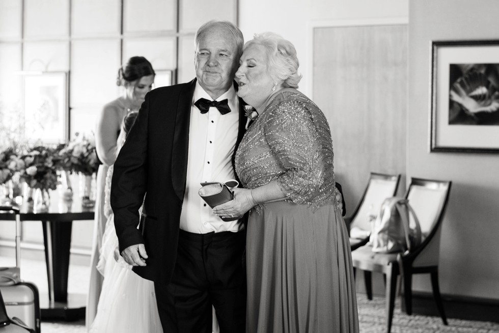 Father of the bride seeing his daughter for the first time at Sheraton Atlantic City New Jersey Hotel