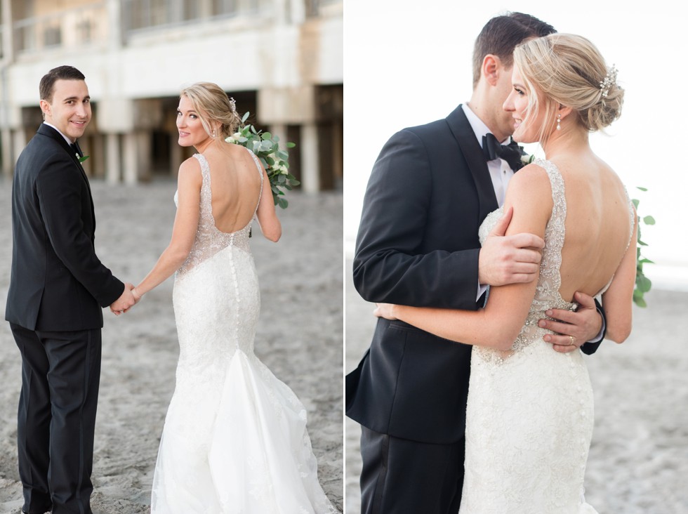 Bride and groom at Atlantic City beach at One Atlantic Events