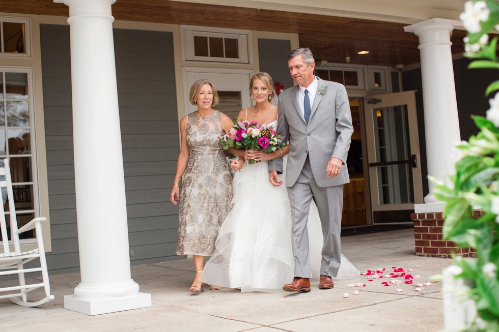 outdoor Fall wedding ceremony on the Chesapeake Bay