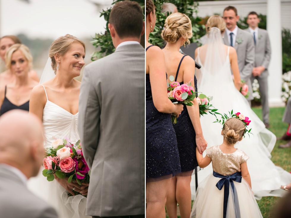 outdoor Fall wedding ceremony on the Chesapeake Bay