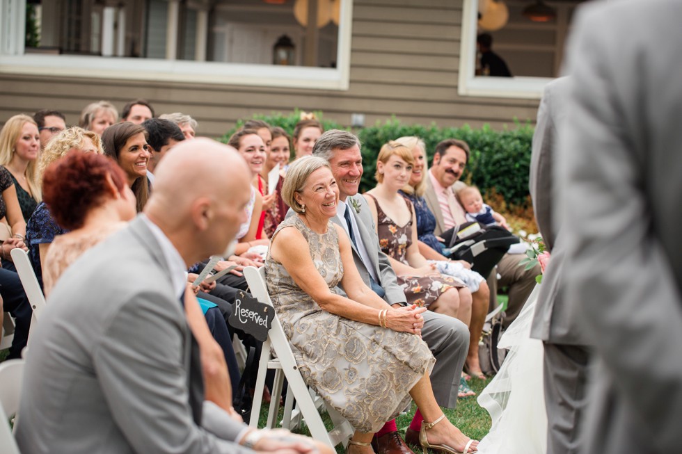 outdoor Fall wedding ceremony on the Chesapeake Bay