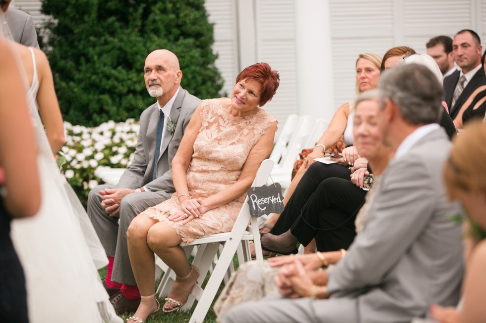 outdoor Fall wedding ceremony on the Chesapeake Bay