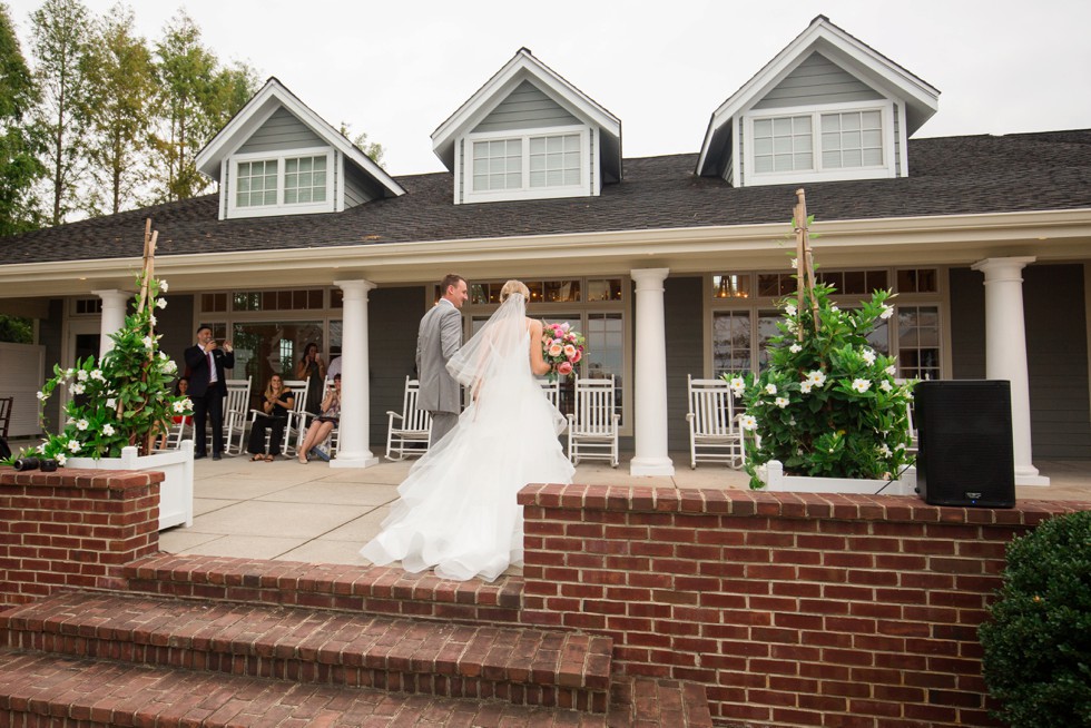 outdoor Fall wedding ceremony on the Chesapeake Bay