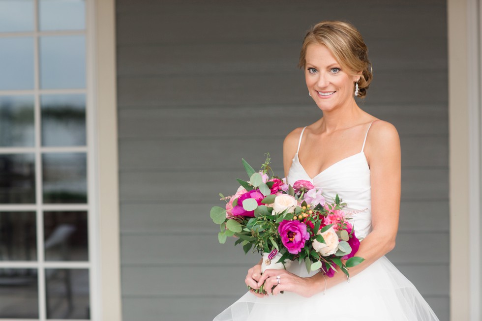 Brides bouquet bright pink flowers from Floral and Bloom Designs