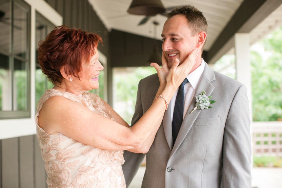 Groom and his mom boutonniere by Floral and Bloom Designs