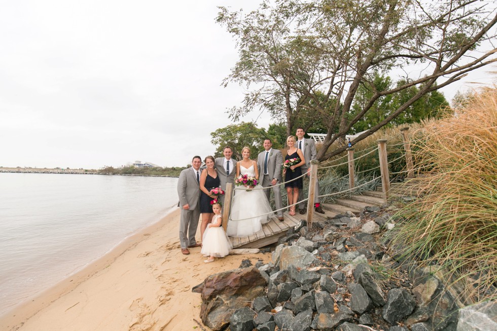 wedding party on the beach at the Chesapeake Bay Beach Club Wedding