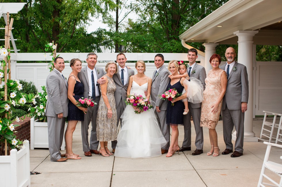 Wedding Party walking together on the beach at the Chesapeake Bay Beach Club