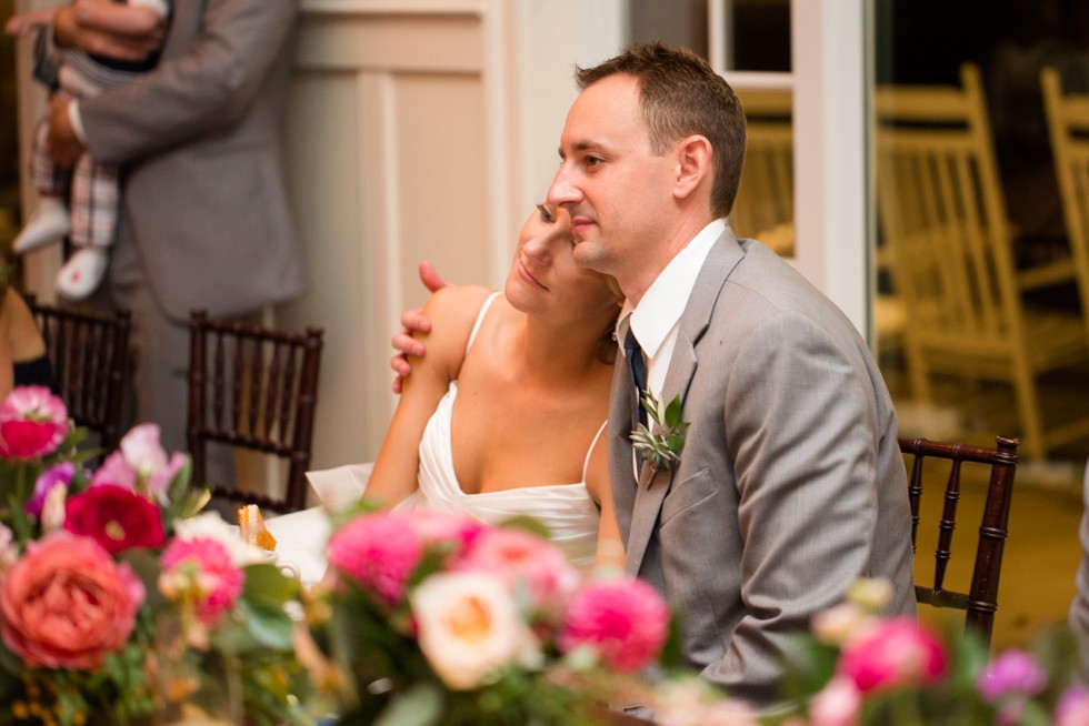 Toasts during the reception in the Beach House Ballroom at the Chesapeake Bay Beach Club