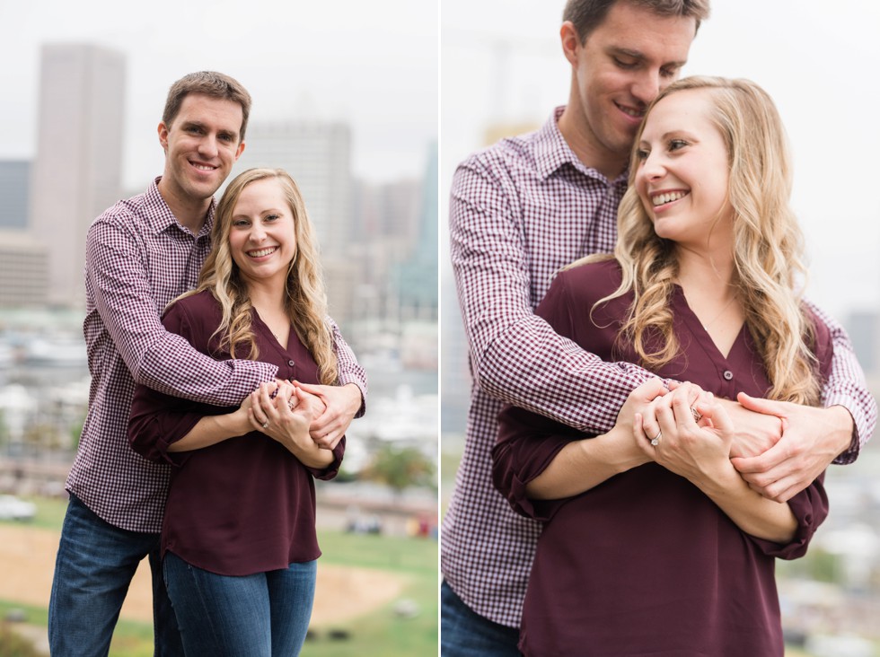 Fall rainy day Federal Hill Engagement photos