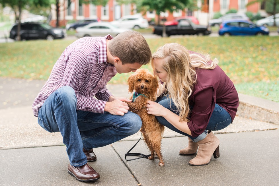 Autumn rainy day Engagement photos on Federal Hill