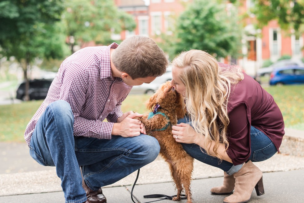 Autumn rainy day Engagement photos on Federal Hill