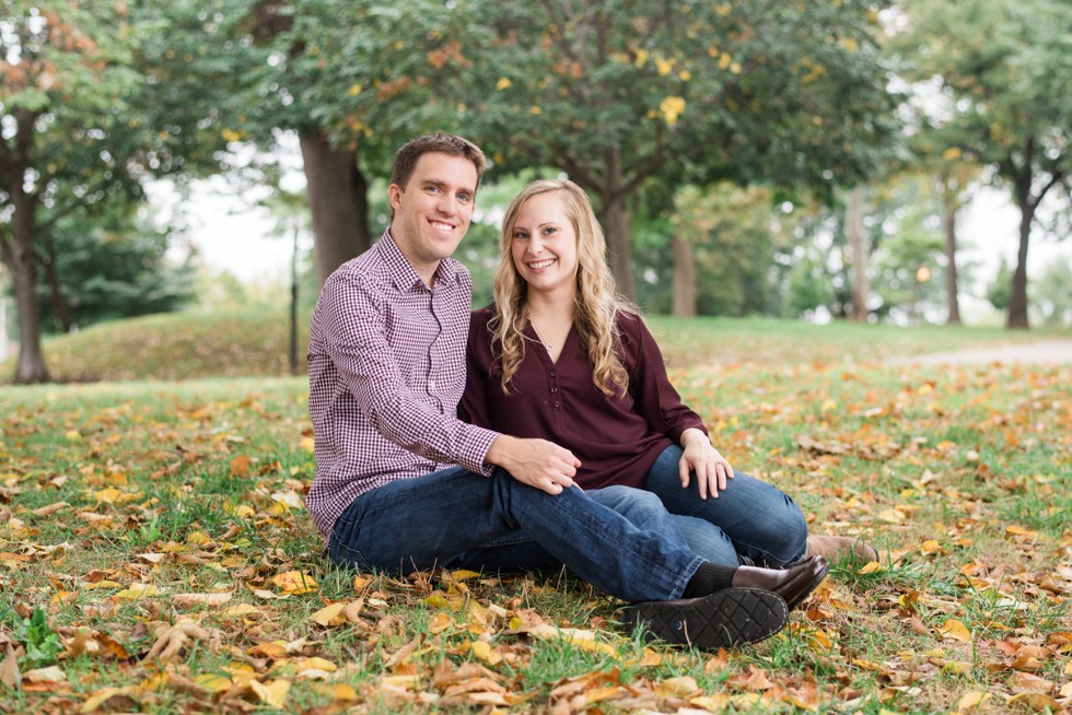 Autumn Engagement photos on Federal Hill Baltimore Maryland