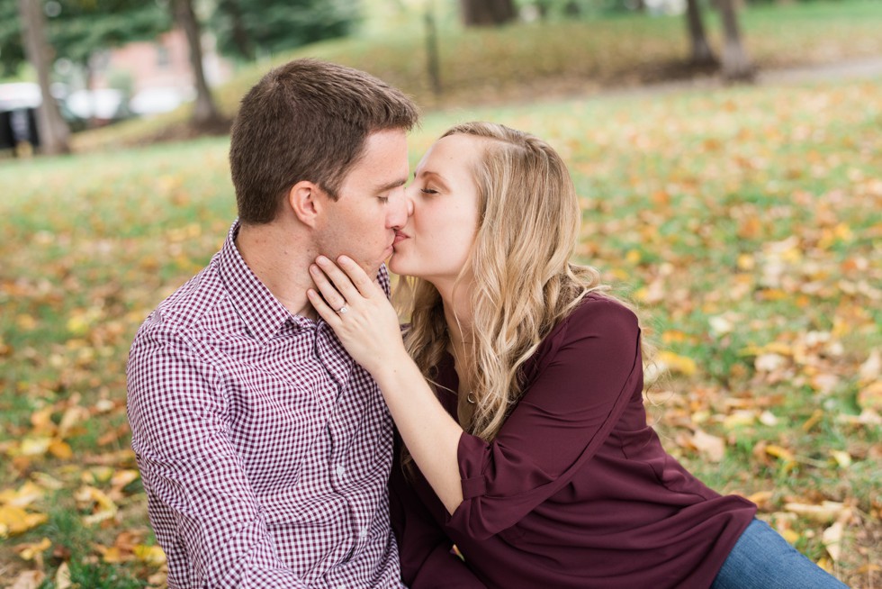 Autumn Engagement photos on Federal Hill Baltimore Maryland