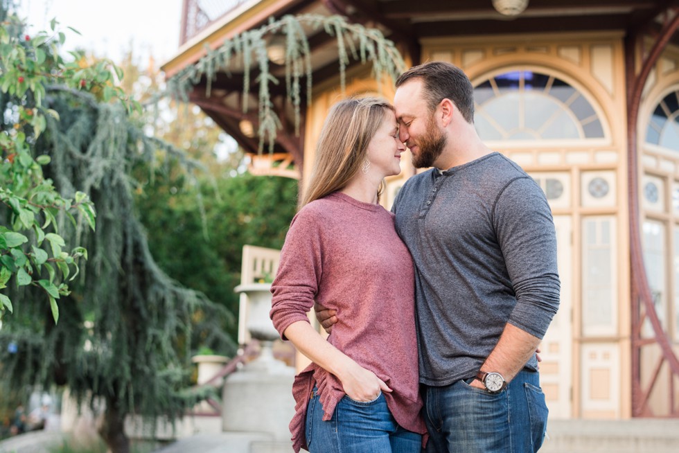 Engagement photos at Patterson Park Pagoda in the fall