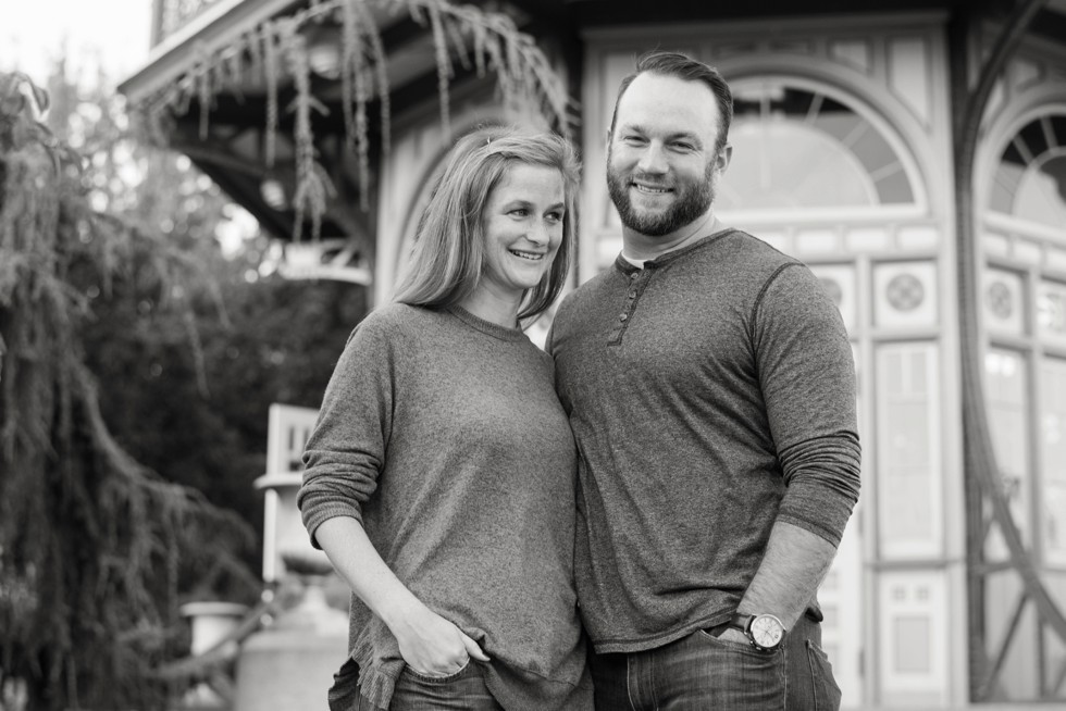 Engagement photos at Patterson Park Pagoda in the fall