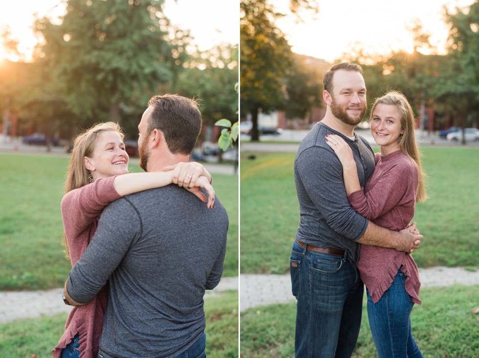 Engagement Photos in Patterson Park during the fall