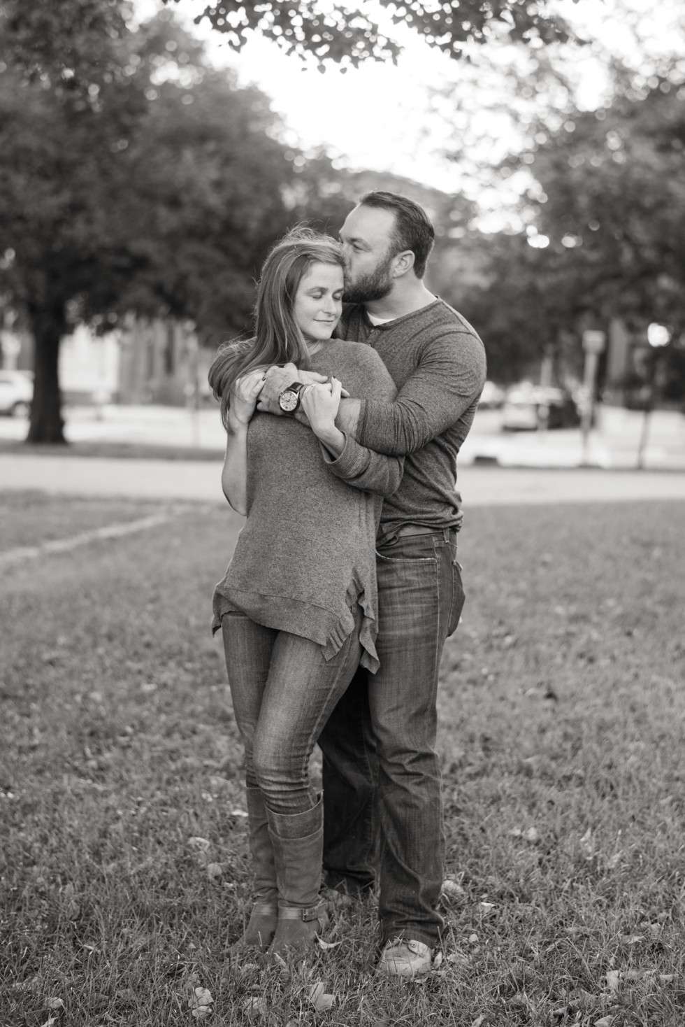 Sunset engagement photos in Patterson Park Baltimore