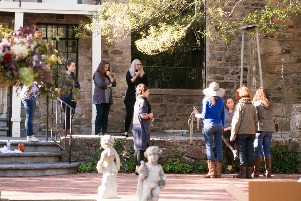 Outdoor wedding reception at Holly Hedge Estate in New Hope PA designed by Arielle Fera Events