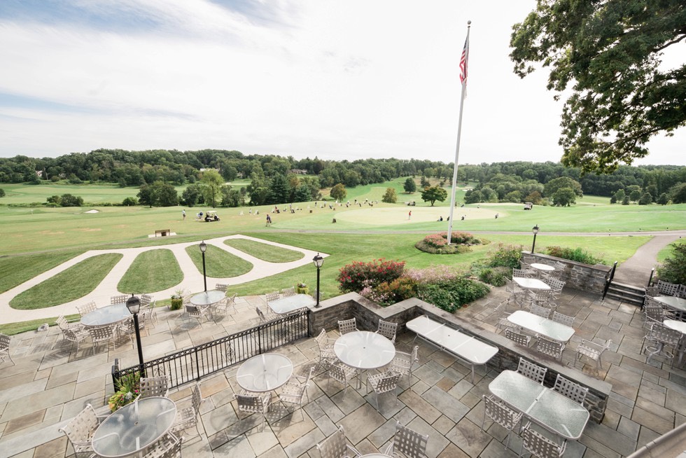 outside terrace reception at Huntingdon Valley Country Club