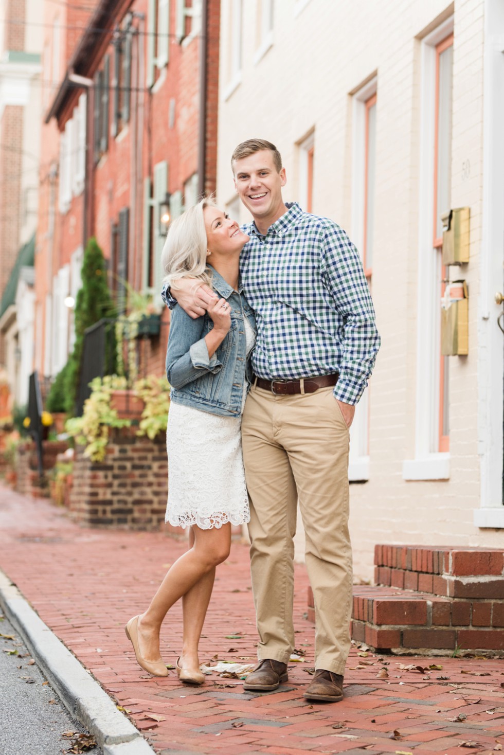 fall engagement photos on Cornhill Street