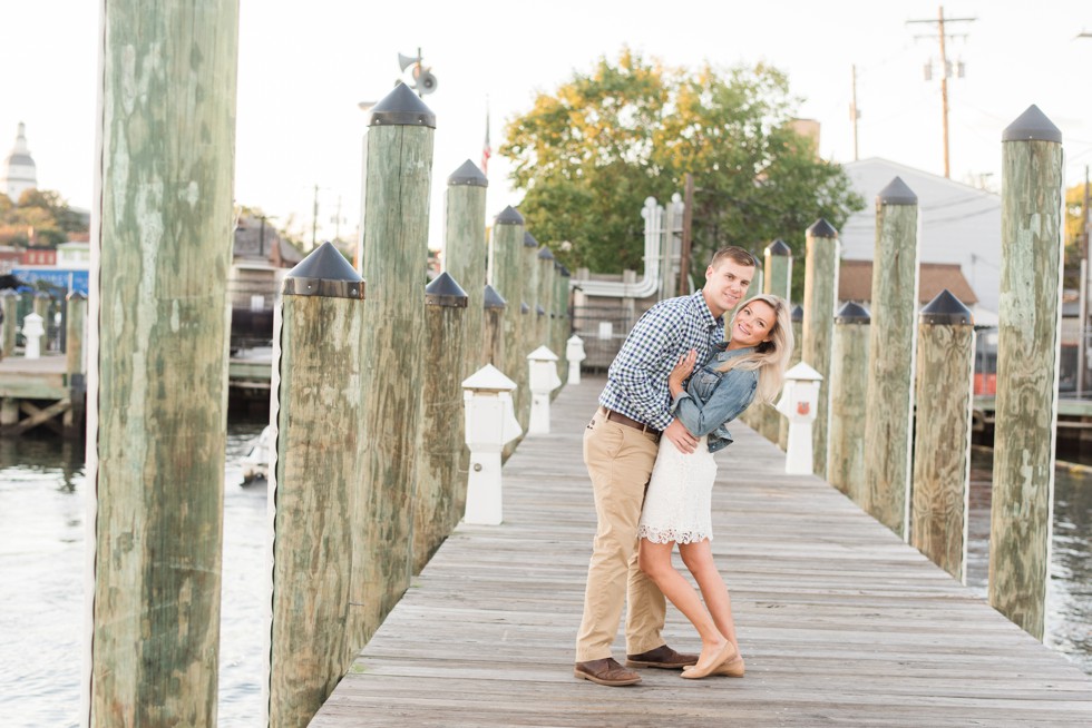 khaki and jean jacket on pier