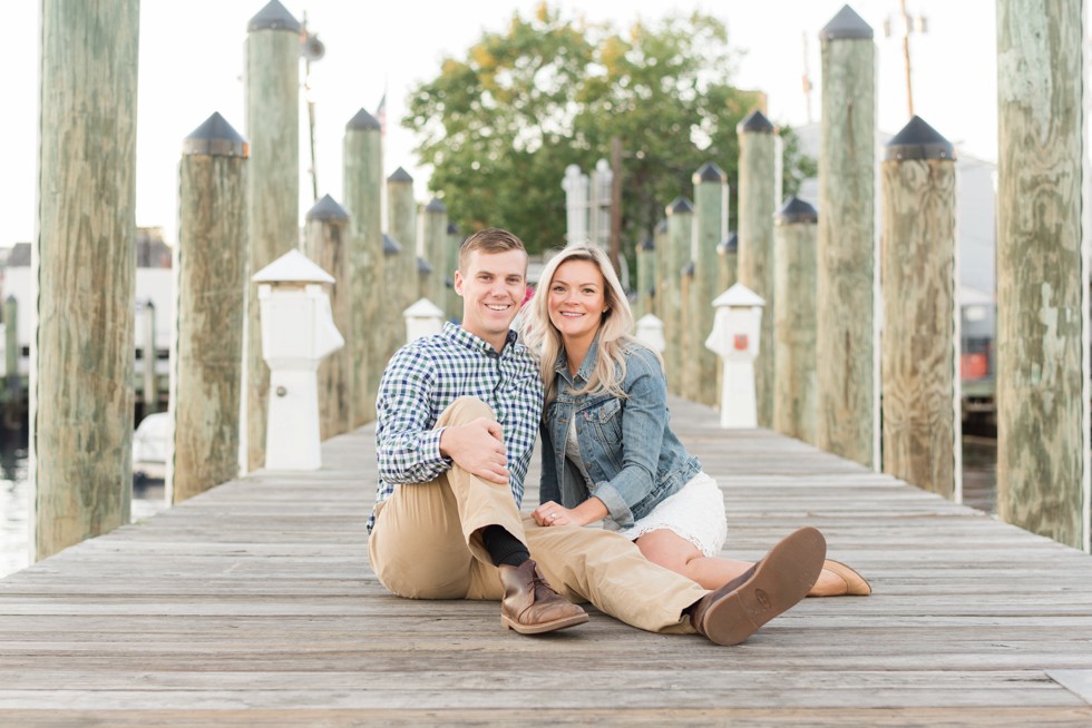 sitting on the pier in Annapolis Maryland