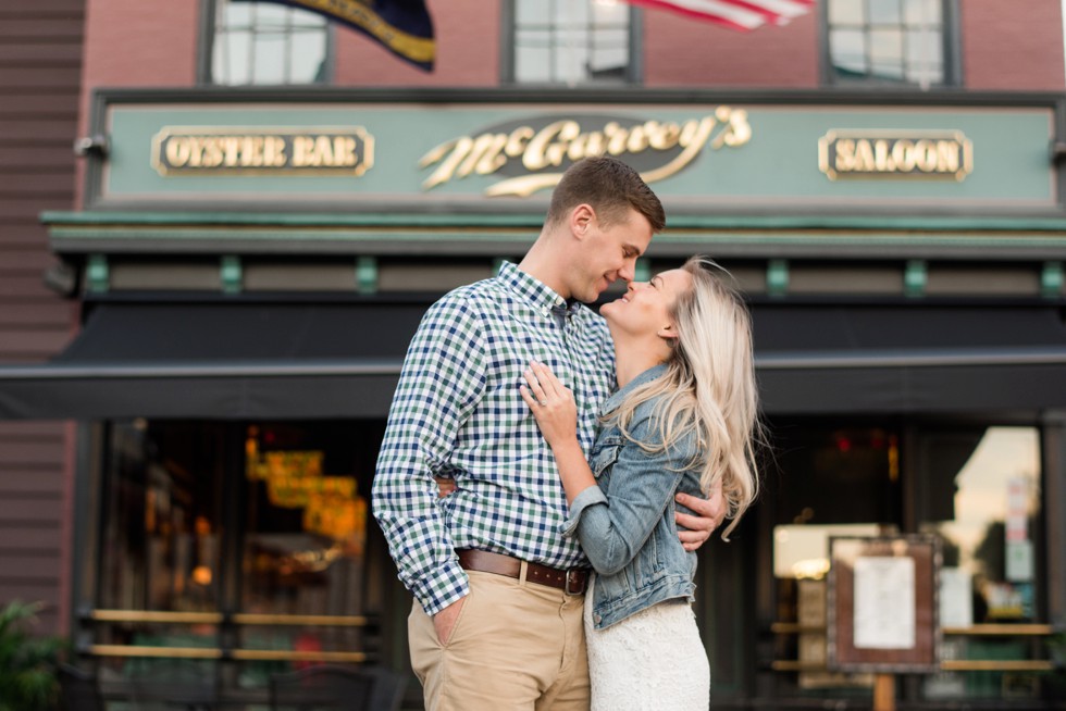 Annapolis engagement photos at McGarvey's Oyster Bar