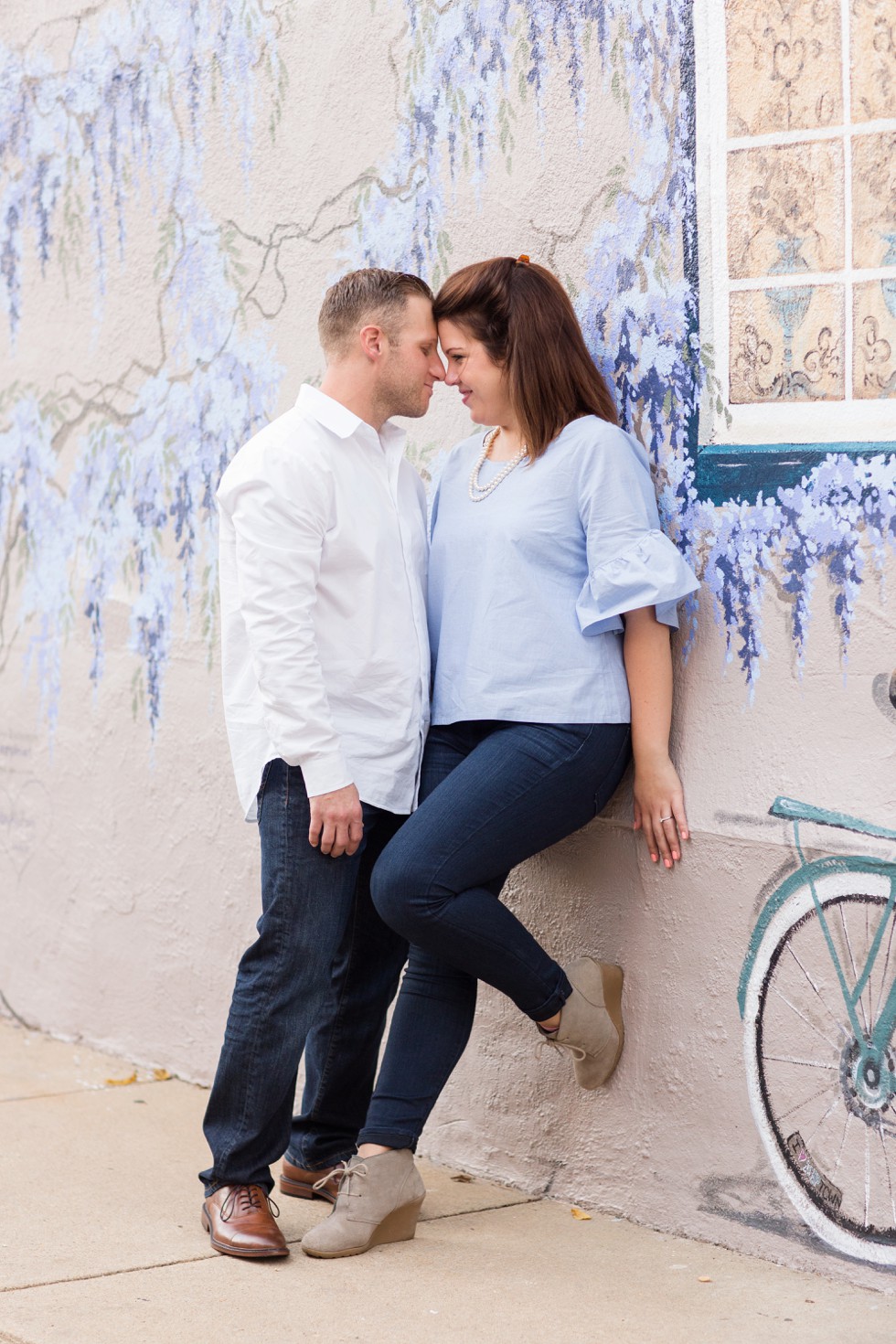 Engagement photos on Annapolis Mural