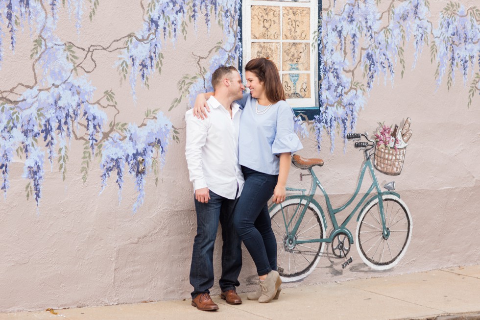 Engagement photos on Annapolis Mural