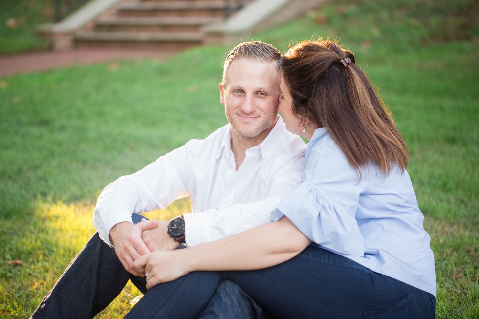 Engagement Photos in the fall at the Maryland State House