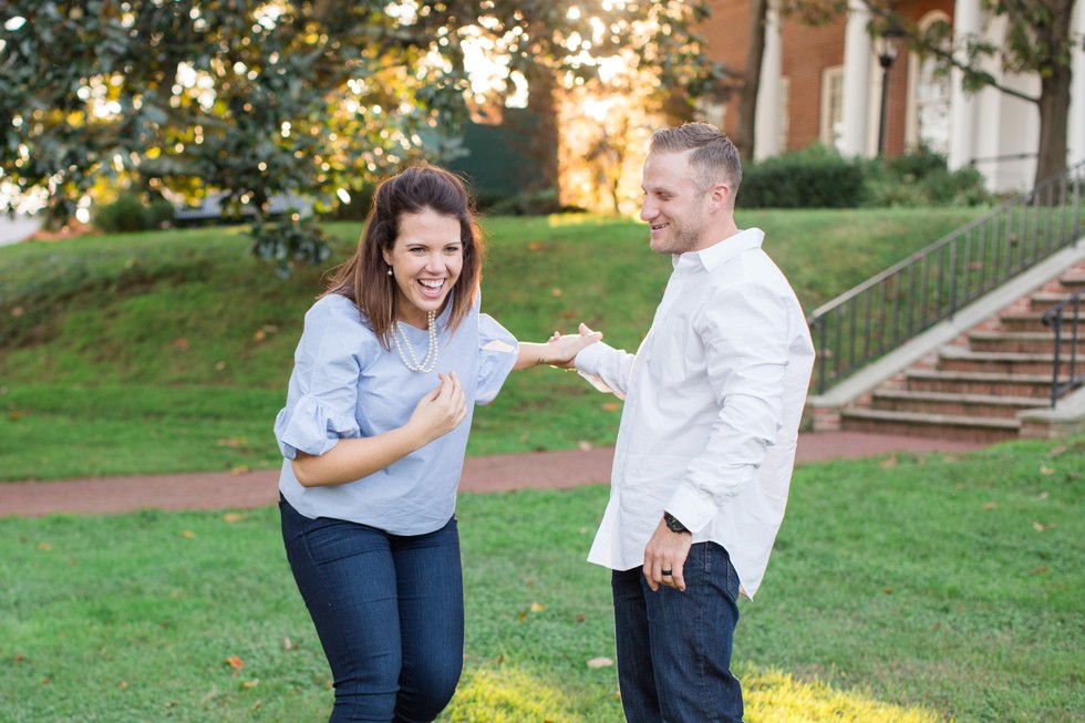 Engagement Photos in the fall at the Maryland State House