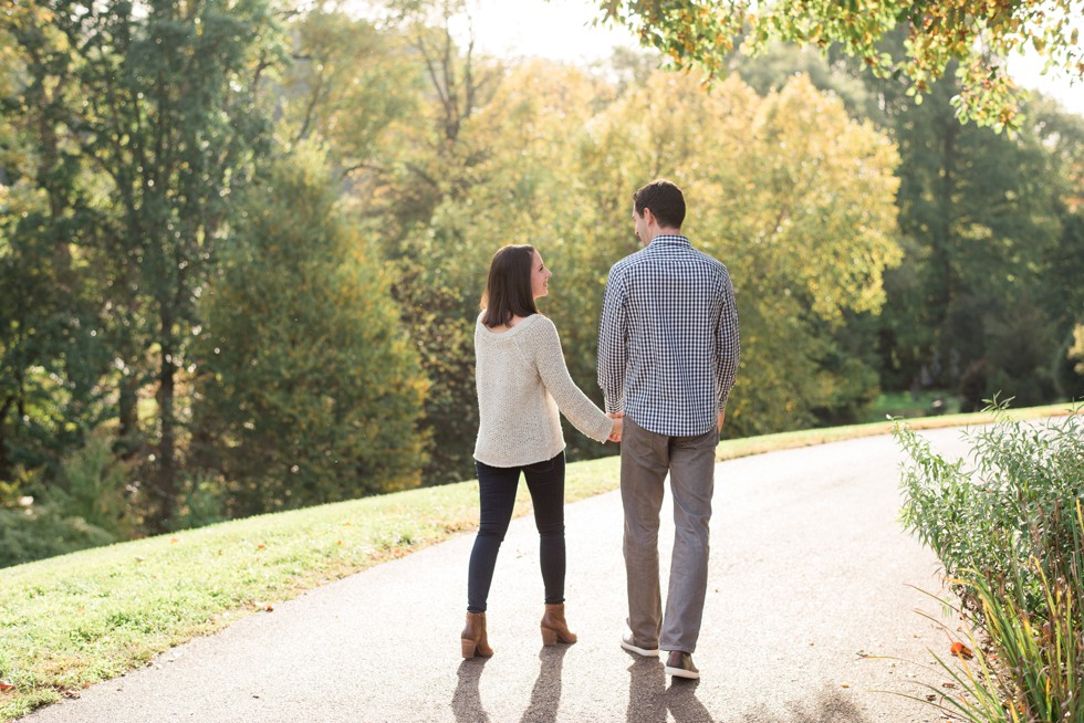 engagement photos at Morris Arboretum